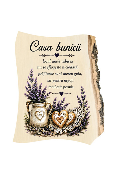 Euro Sangift Placă Decorativă din Lemn „Casa bunicii” – Decor Rustic, Mesaj T...