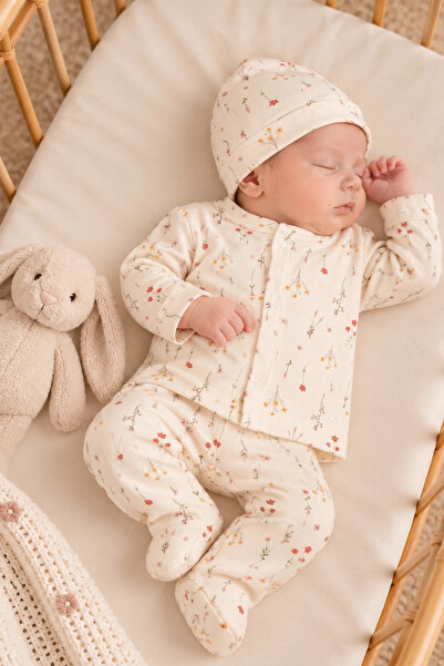 Divonette Baby Girl Cute Floral Printed Newborn Hospital Release Set of 3