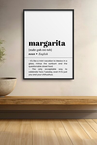 HOMEPACK Dicționar de cocktailuri Margarita Definiție Tablou înrămat Poster c...