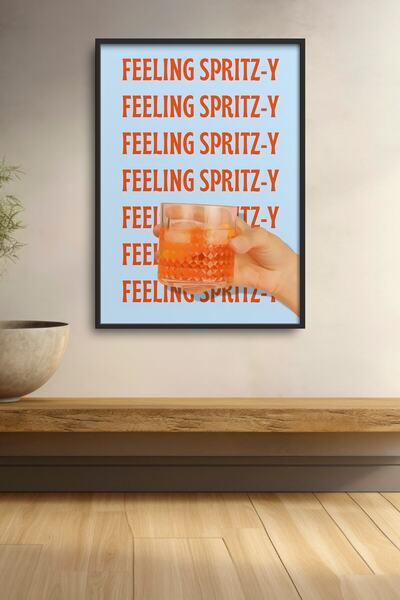 HOMEPACK Poster de cocktail în stil Spritz, tablou înrămat, decor pentru bar ...