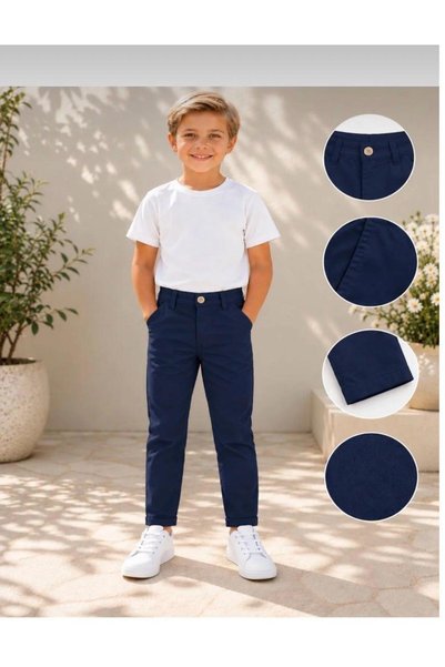 Kuraff Giyim Unisex Çocuk Gabardin Pantolon Düz Kesim Cepli 23 Nisan 29 Ekim ...