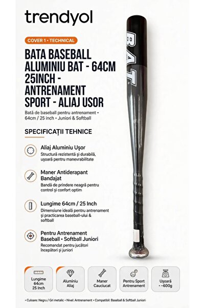 OEM Bata baseball aluminiu BAT 64cm 25 inch ≈600g