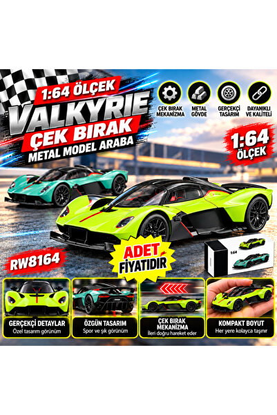 NW NessiWorld Rw8164 1:64 Aston Marton Valkyrie Çek Bi̇r.Ara Metal Model Car ...