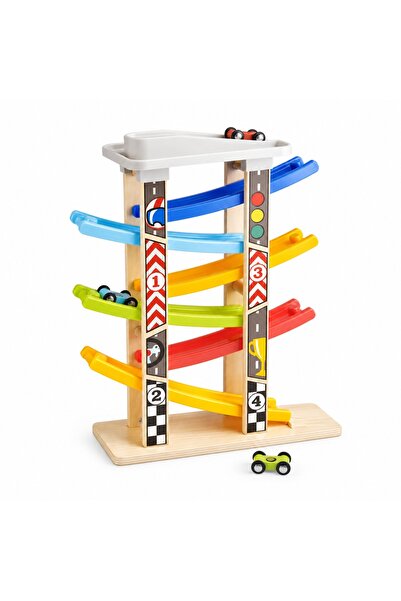 GLOBO Pista lemn SirWood, trasee colorate, masinute incluse, 12 luni+
