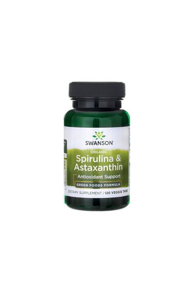 SWANSON Organic Spirulina & Astaxanthin - Supliment din Plante
