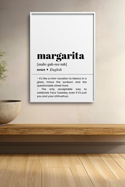 HOMEPACK Dicționar de cocktailuri Margarita Definiție Tablou înrămat Poster c...