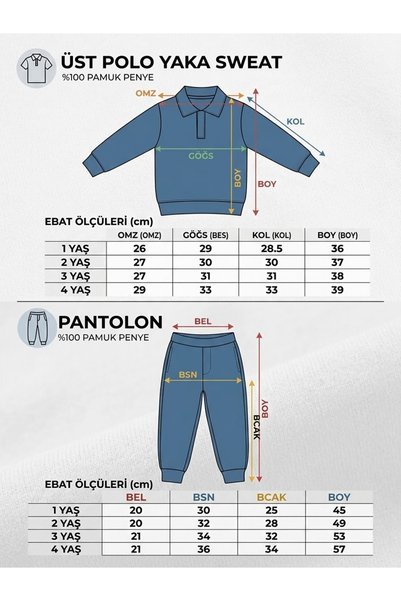 ZUZUPOLO Polo Collar Embroidered Baby Boy 2-Piece Set
