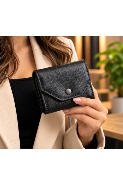 Yurtsever Genuine Leather Black Wallet for Men & Women - Handmade Wallet with...