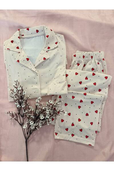 MH Moony Homewears Set de pijamale cu mânecă scurtă din bumbac pieptănat, gal...