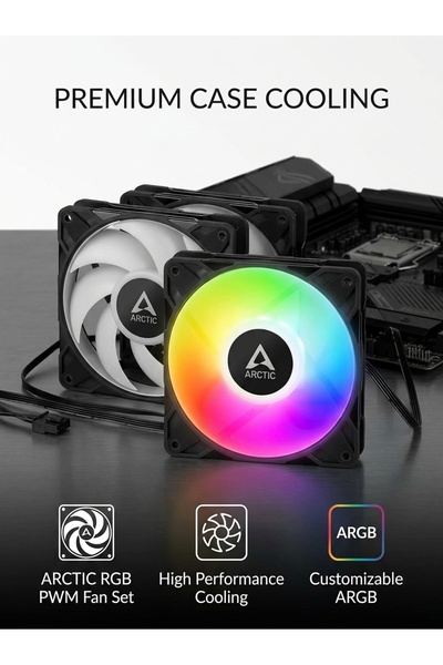Arctic P12 Pro ARGB Siyah 3'lü 12 cm Kasa Fanı - ACFAN00310A