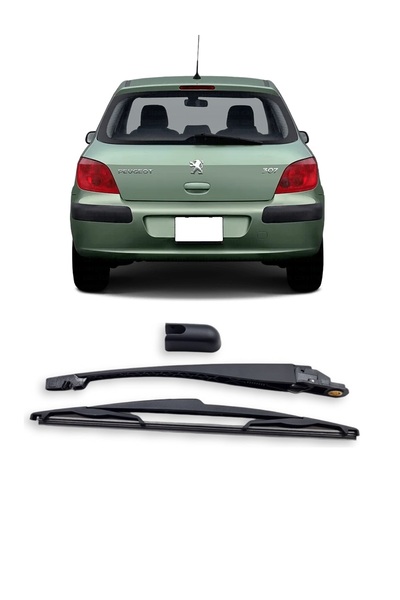 cme parts Peugeot 307 Hb/Sw 2001-2008 Uyumlu Arka Cam Silecek Kolu Ve Süpürgesi Kapak Takım 6429T8
