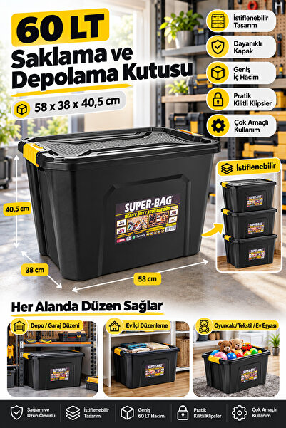 Alezy Super-Bag ASR-4038 60 LT Saklama ve Depolama Kutusu