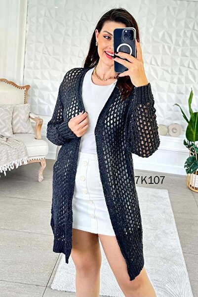 İnce Topuk Openwork Knitwear Cardigan 7K107