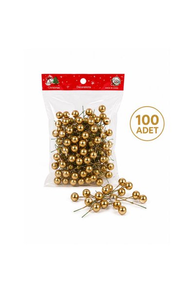 Partymax 100 Adet Minik Kokina Dekoratif Yapay Çam Meyvesi Yılbaşı Ağacı Süsü...