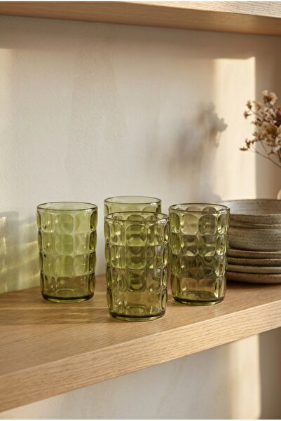 EVLE Set of 6 Acrylic Water Glasses 410 ml with Embossed Pattern