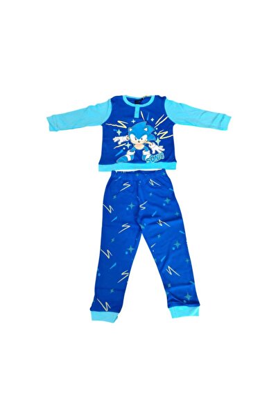 Sonic Pijamale copii, 100% bumbac, fosforescentă, bleumarin, Happy