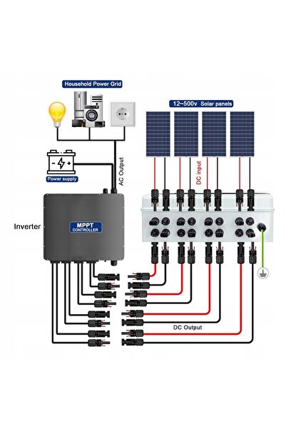 NO BRAND Cutie de joncțiune solară fotovoltaică, IP65, 500V M2286