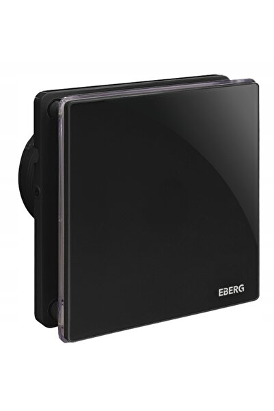 Eberg Ventilator de baie EVO 100, sticlă, negru lucios, LED + clapetă