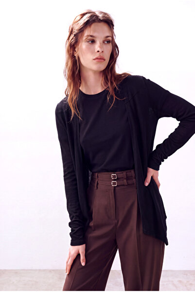WESTMARK LONDON Women's Black 100% Viscose V-Neck Long Sleeve Long Cardigan w...