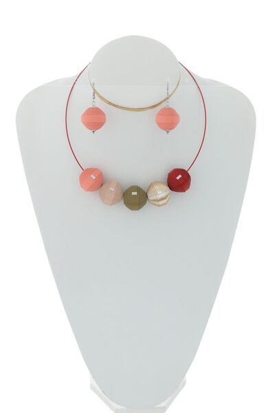 HAIArt Set Colier + Cercei Leatherbonbon (329) din piele, Multicolor