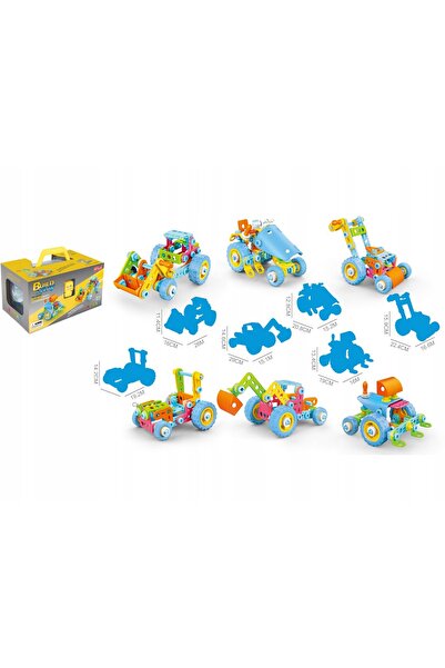 ChRLD Blocuri colorate flexibile, Set de construcție 118 piese, Excavator, Tr...