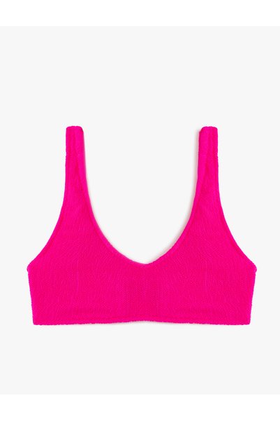 Koton Dokulu Spor Bikini Üstü U Yaka Kalın Askılı