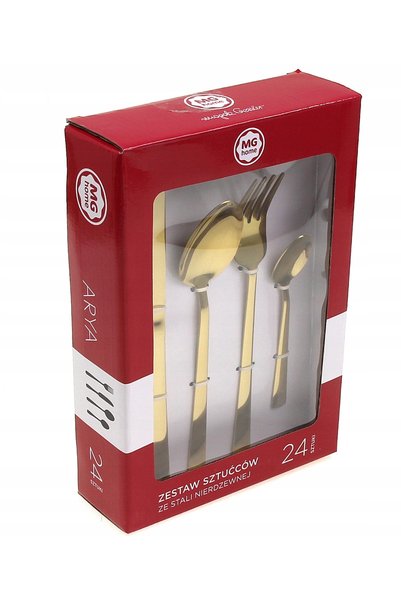 MG HOME Set tacâmuri aurii ARYA 24 piese, oțel inoxidabil auriu GESSLER