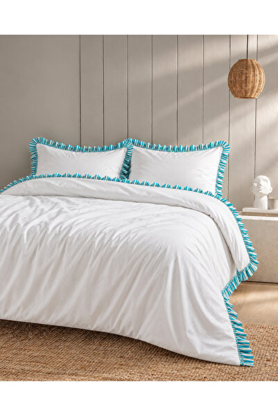 BELENAY Capri Double Ruffled Duvet Cover Set 100% Cotton