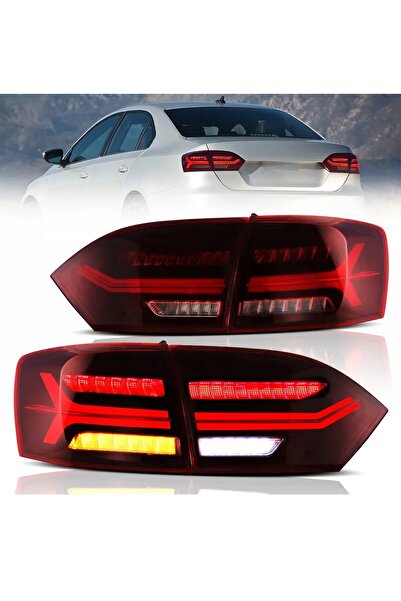 X POWER TUNİNG vw jetta 2012.2014 mk6 uyumlu kırmızı audi dizayn kayar sinyal led stop lambası