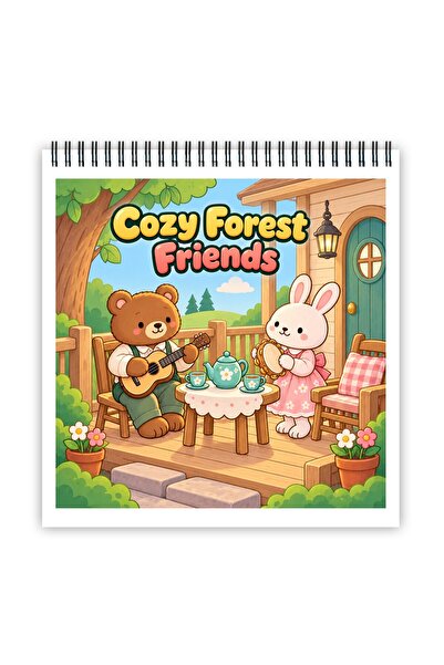 Legendary Gifts Carte de colorat, 42 de ilustrații Cozy Forest Friends, 90 pa...