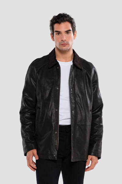 Tamer Tanca Men's Genuine Leather Brown Leather Coat