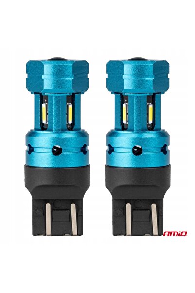 AMIO LUMINI AUTO W21/5W LED CANBUS T20 4xSMD 12V 24V 2 BUC LUMINĂ ALBĂ
