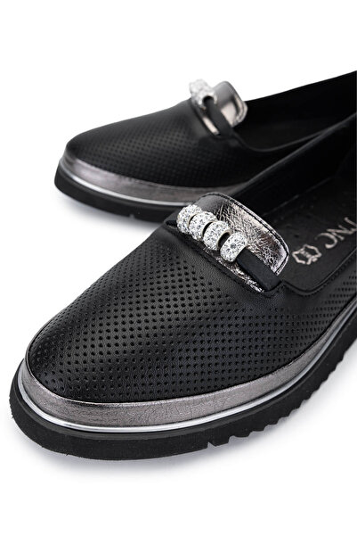 Tamer Tanca Women's Genuine Leather Black Comfort Shoes