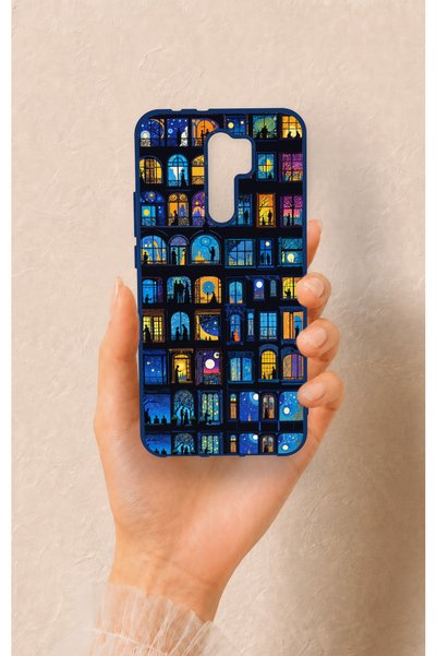 Vip Case Redmi 9 Compatible Night City Stories Patterned Silicone Case