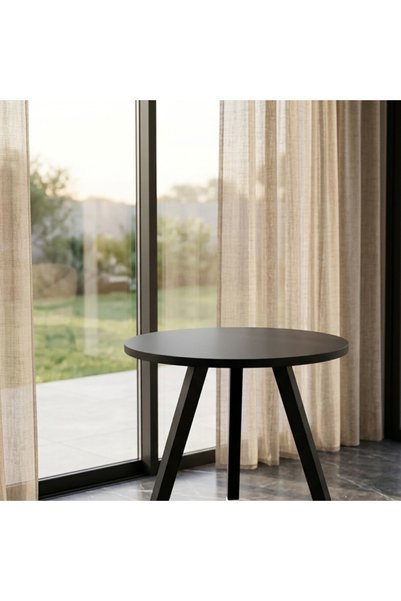 Ebticar Round Black Dining Table Elegant & Contemporary Design