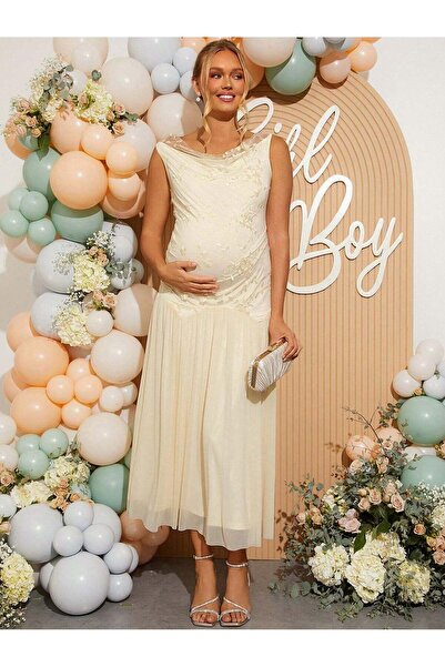 Sheya Rochie maxi, crem