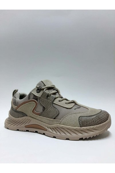 Pepita Comfortable Flexible Lace-Up Rubber Sole Sand Color Sports Winter Men's Shoes