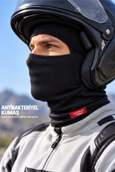 Motobros Balaclava termică Mască termică pentru zăpadă BS-1 Mască pentru zăpadă pentru motocicliști Guler termic pentru gât sub cască Unisex Negru
