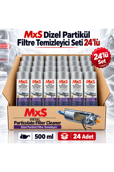 MxS Dizel Partikül Filtre Temizleyici Sprey 500 ml – 24’lü DPF Temizleme Koli Seti