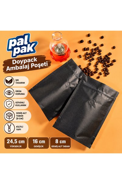 Valfli Doypack Ambalaj Poşeti (16x24,5+8 cm) 20 Adet