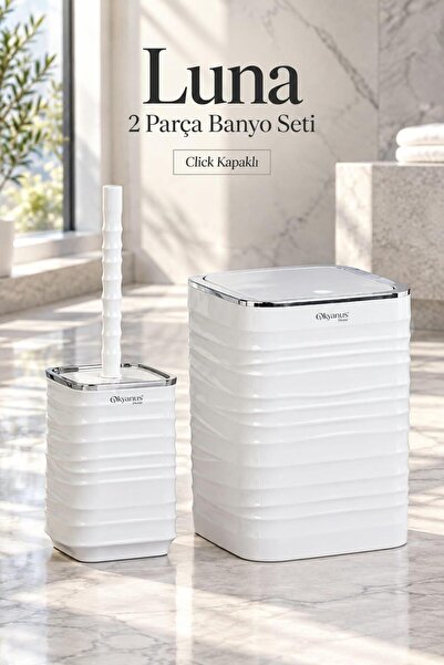 Okyanus Home Luna White Chrome 2-Piece Bathroom Set