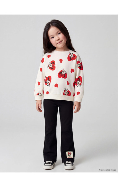 LC Waikiki Lcw Kids Ecru Minnie Mouse Printed Girls' Set