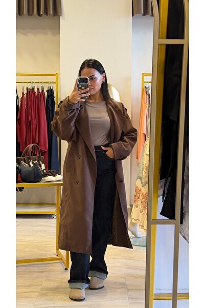 Mazelf Baby&Kids Wear Acıkahve Oversize Trench Coat