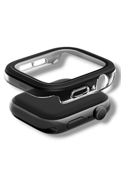 Uniq Apple Watch Series 10/11 46mm ultra duyarlı dokunmatik hassasiyet Voute HD netlik Polikarbonat ve Temperli Camlı Kasa Ekran Koruyucu