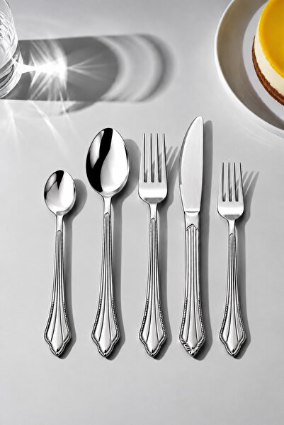 Gökdil Vera 60 Parça Sade 12 Kişilik Çelik Çatal & Kaşık & Bıçak Takımı