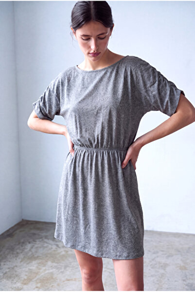 WESTMARK LONDON Women's Light Gray Melange Viscose Blended Boat Neck 2/4 Slee...