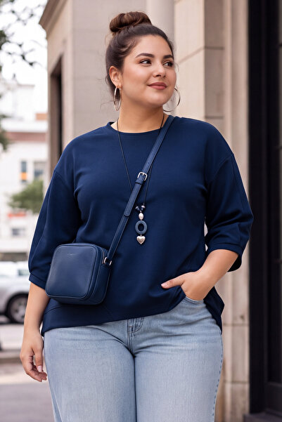 SUBU TASARIM Plus Size Blouse with Necklace Tbsed002