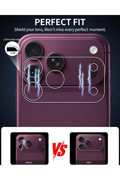 aheaks iPhone 17 Pro / 18 Pro 1 Piece Camera Screen Protector Nano Glass 9H Hardness Anti-Scratch Hd Bubble-Free