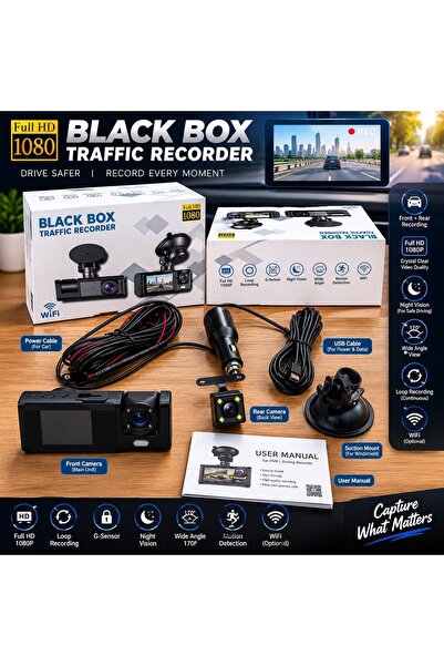 GENERAL 1080P Full HD Dual Dash Cam – Front & Rear Car Camera with Night Visi...