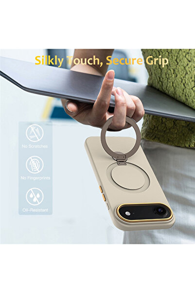 VERTEK Husa de protectie SoftRing Stand MagCase pentru Apple iPhone 17 Air, Roz